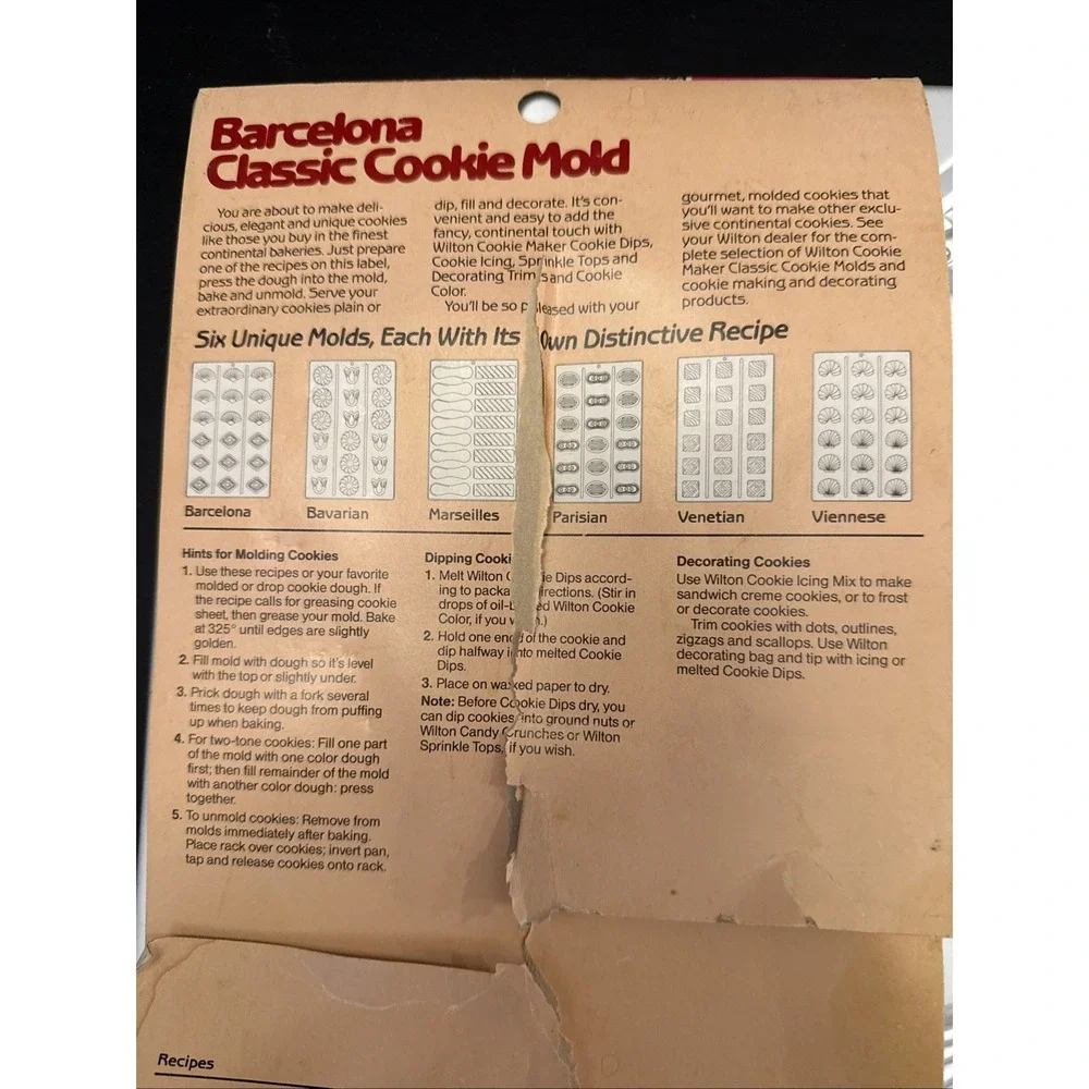 Vintage 1984 Wilton Venetian Classic Cookie Mold Baking Pan